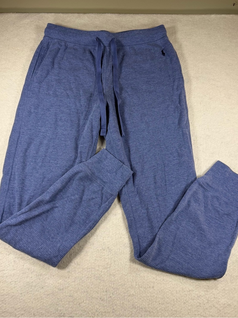 Polo Ralph Lauren Midweight Waffle Jogger Pants Men’s Navy Blue Drawstring Sz M